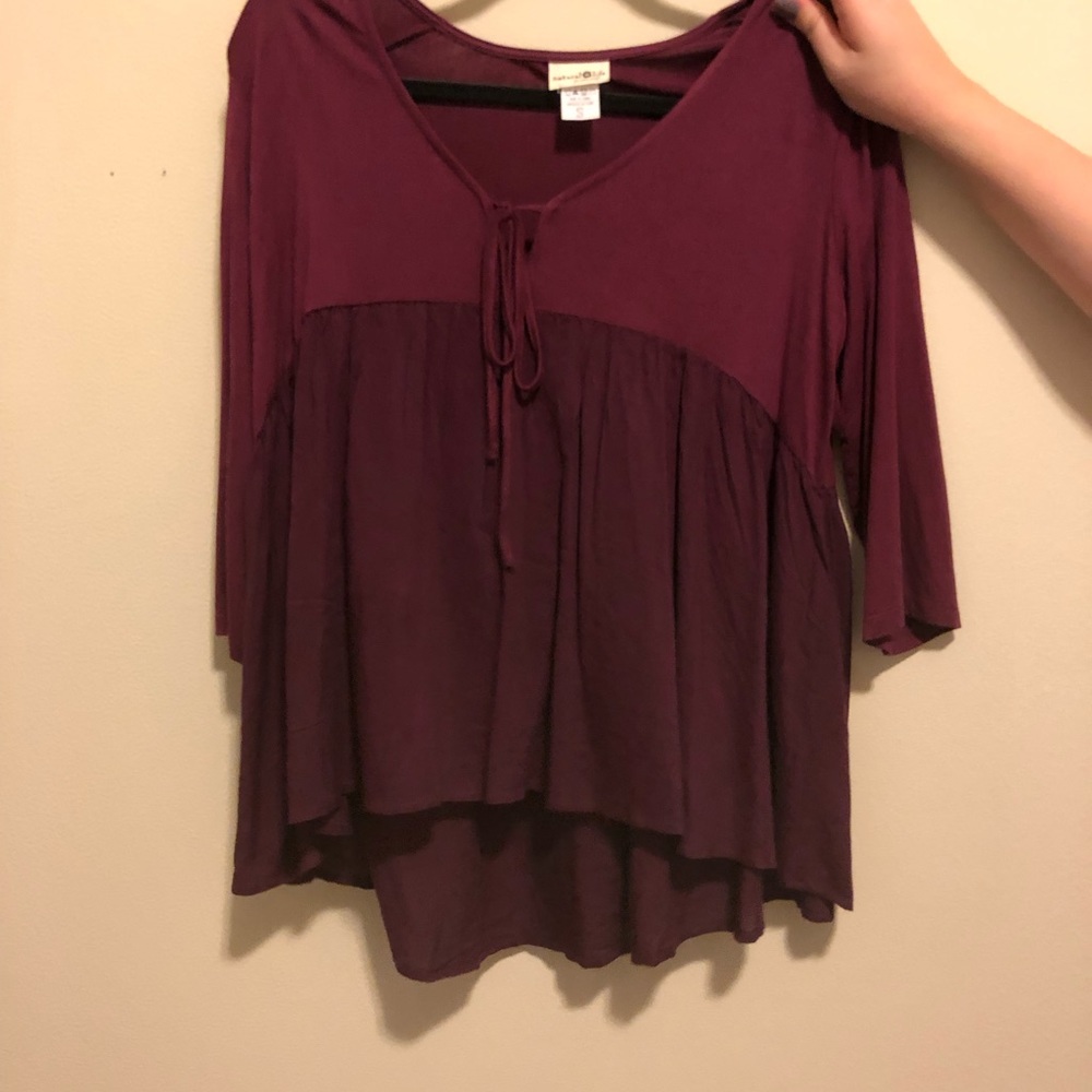 maroon loose shirt